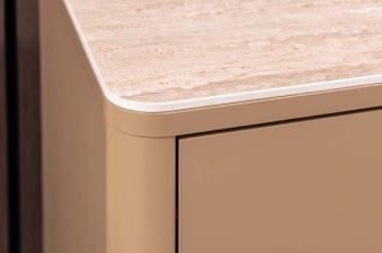 TV meubel beige gelakt keramiek travertin 150 cm