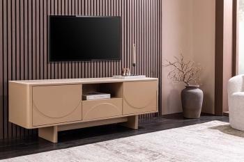 TV meubel beige gelakt keramiek travertin 150 cm