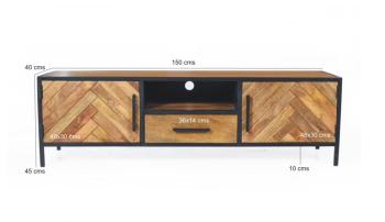 tv meubel brooke mangohout visgraat 150 cm