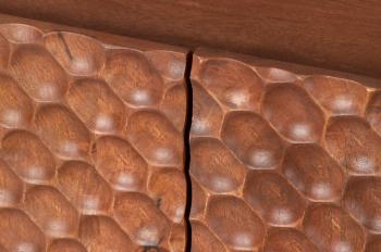 tv-meubel bruin mangohout 3D honingraat-200 cm