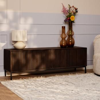 TV meubel Stripe donkerbruin 165 cm