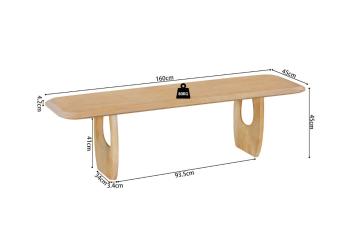 Tv meubel massief mangohout amandel kleur160 cm
