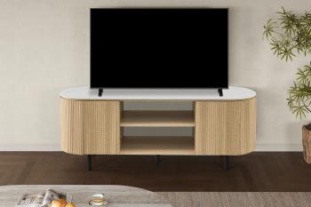 Tv meubel licht eiken met barokgrijs keramiek 160 cm