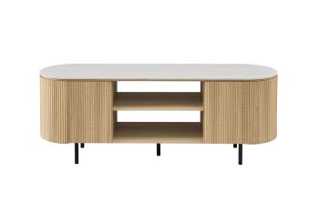 Tv meubel licht eiken met barokgrijs keramiek 160 cm