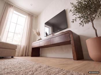 Tv meubel mangohout donkerbruin met laden 160 cm