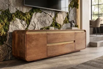 Tv meubel mangohout donkerbruin 160 cm