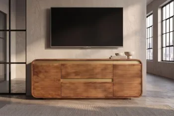 Tv meubel mangohout donkerbruin 160 cm