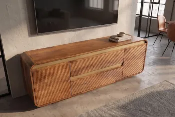 Tv meubel mangohout donkerbruin 160 cm