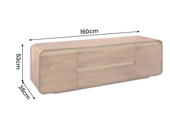 Tv meubel mangohout donkerbruin 160 cm