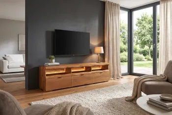 TV meubel mangohout met led verlichting 180 cm