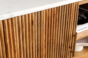tv meubel mangohout met marmer bovenblad 140 cm