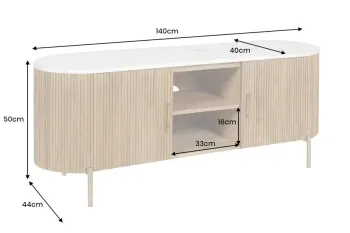 tv meubel mangohout met marmer bovenblad 140 cm