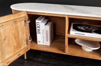 tv meubel mangohout met marmer bovenblad 140 cm