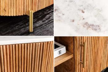 tv meubel mangohout met marmer bovenblad 140 cm