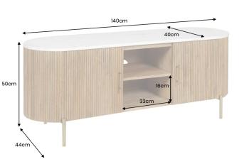 tv meubel mangohout met marmer bovenblad 140 cm
