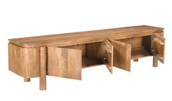 TV-meubel mangohout bruin naturel 210 cm