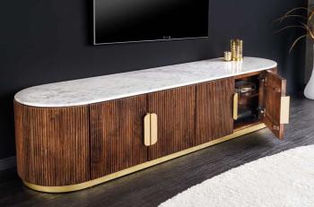 TV meubel mangohout wit marmer 170 cm