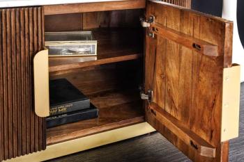 TV meubel mangohout wit marmer 170 cm