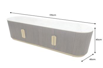 TV meubel mangohout wit marmer 170 cm