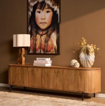 TV-Meubel naturel bruin 210 cm