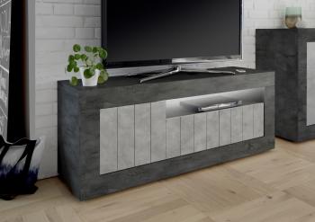 TV meubel donkergrijs oxide en lichtgrijs 138 cm