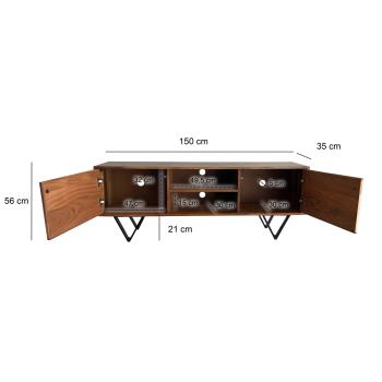 Tv lowboard sheesham hout 150 cm