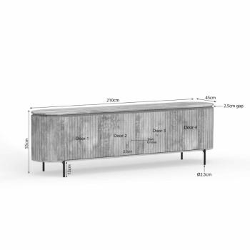 TV-Meubel Taupe 210 cm