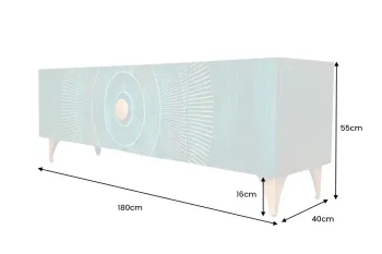 lowboard turquoise mangohout 180 cm