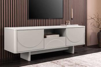 TV meubel wit gelakt keramiek marmerlook 150 cm
