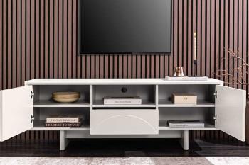 TV meubel wit gelakt keramiek marmerlook 150 cm