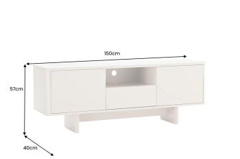 TV meubel wit gelakt keramiek marmerlook 150 cm