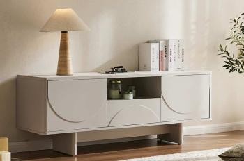 TV meubel wit gelakt keramiek marmerlook 150 cm