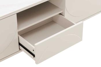 TV meubel wit gelakt keramiek marmerlook 150 cm