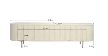 TV-meubel Noor 210 cm walnoot schuin vrijstaand