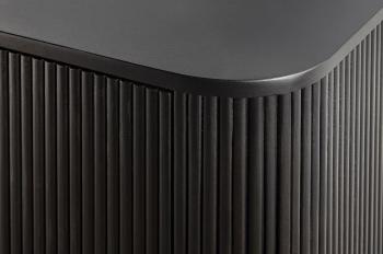 Lowboard zwart mangohout 160 cm met gouden accenten