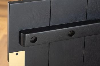 Lowboard zwart mangohout 160 cm met gouden accenten