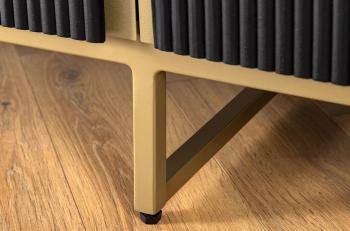 Lowboard zwart mangohout 160 cm met gouden accenten