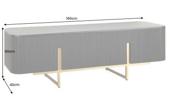 Lowboard zwart mangohout 160 cm met gouden accenten