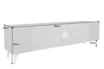 lowboard zwart mangohout 180 cm