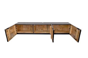 Zwevend tv meubel illussie zwart mangohout 160 cm