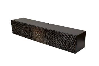 Zwevend tv meubel illussie zwart mangohout 160 cm