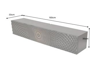 Zwevend tv meubel illussie zwart mangohout 160 cm