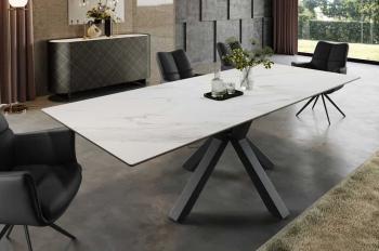 Uitschuifbare tafel 160-200 cm wit keramiek