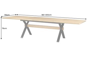 Uitschuifbare eettafel eiken 180-300 cm