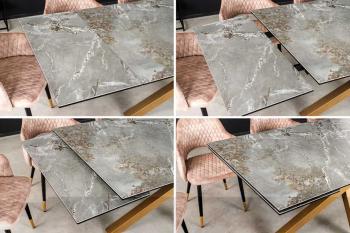 Uitschuifbare tafel taupe keramiek 180-260 cm