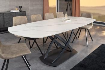 Uitschuifbare Eettafel wit keramiek 130-190 cm
