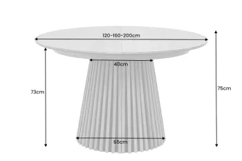 Uitschuifbare ronde tafel donkerbruin eiken kleur 120-200 cm