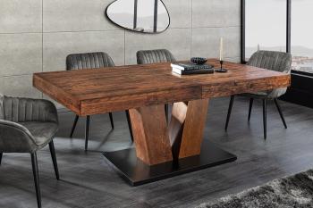 Uitschuifbare Eettafel donkerbruin 160-200 cm