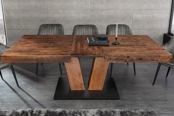 Uitschuifbare Eettafel donkerbruin 160-200 cm