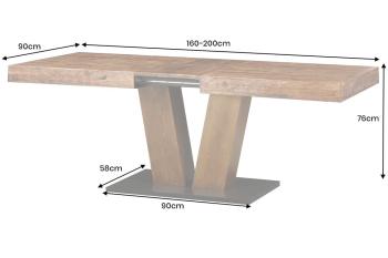 Uitschuifbare Eettafel donkerbruin 160-200 cm